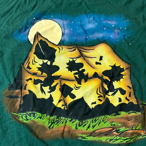 VINTAGE Peanuts Snoopy Happy Trails Woodstock hiking Graphic T-Shirt xL - Picture 4 of 14